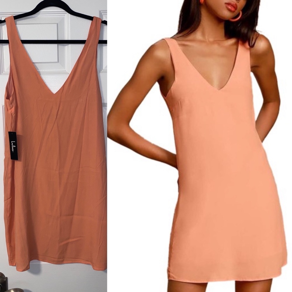 Lulus Terra cotta shift dress size large 🧡